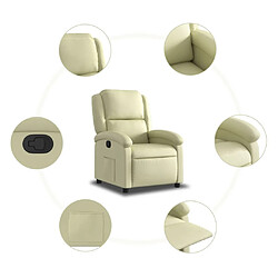 Acheter vidaXL Fauteuil inclinable crème cuir véritable