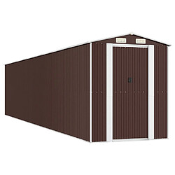 vidaXL Abri de jardin Marron foncé 192x938x223 cm Acier galvanisé