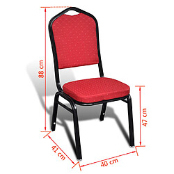 vidaXL Chaises à manger lot de 10 rouge tissu pas cher