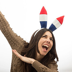 Totalcadeau Serre-tête aux oreilles de lapin drapeau français - Supporter pas cher