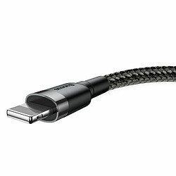 Baseus Câble USB Lightning - 0,5 m - Gris/Noir