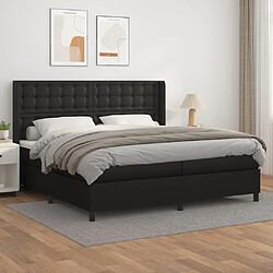 Maison Chic Lit Adulte - Lit simple Lit à sommier tapissier avec matelas moelleux - Meuble de Chambre - Noir 200x200 cm Similicuir -MN35602