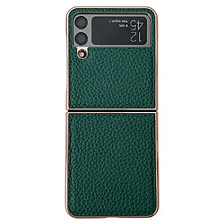 Coque en TPU + PU nano électroplaqué, anti-chute pour votre Samsung Galaxy Z Flip4 5G - vert