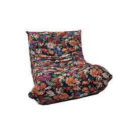 SoftEva Canapé simple motif floral - Iris Noir - pas d'assemblage, Design ergonomique, mousse double Confort