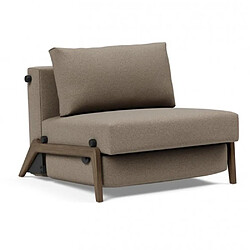 Inside 75 Fauteuil convertible lit 90 cm ILB 500 chêne fumé tissu Mahoga Caramel Grey