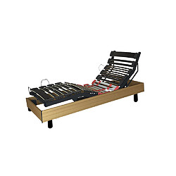 Promo Matelas Sommier électrique Élégance finition bois 90x190