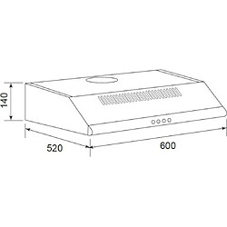 Hotte visière 60cm 250m3/h inox - ghc625ix - GLEM pas cher