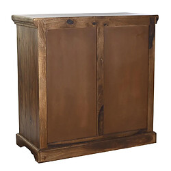 Pegane Buffet, meuble de rangement en métal et bois de Sheesham coloris marron foncé - Longueur 90 x Profondeur 40 x hauteur 90 cm