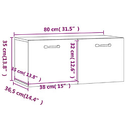 vidaXL Armoire murale chêne marron 80x36,5x35 cm bois d'ingénierie pas cher