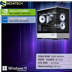 Sedatech PC Gamer XL Vision • Intel i7-14700KF • RTX4060Ti • 32Go DDR5 • 2To SSD M.2 • Windows 11