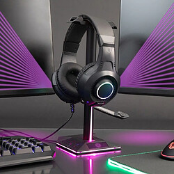 Acheter Livoo Support Casque 2 Ports USB RGB Porte Casque Gamer pour PC Gamer Gaming Noir avec guide câble