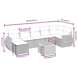 Avis Maison Chic Ensemble à manger d'extérieur 8 pcs avec coussins,Salon de jardin,Mobilier de jardin mélange beige résine tressée -GKD294359