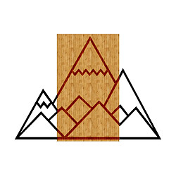 EPIKASA Décoration Murale en Métal et Bois Montagnes 1