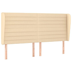 Maison Chic Tête de lit scandinave avec oreilles,meuble de chambre Crème 203x23x118/128 cm Tissu -MN17448