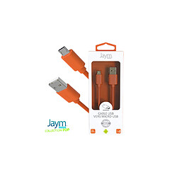 Avis Jaym Câble USB vers Micro-USB 2.4A - 1,5 mètres - Collection POP - Orange