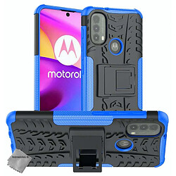 Htdmobiles Coque rigide anti choc pour Motorola Moto E20 / E30 / E40 + film ecran - BLEU