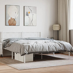 Maison Chic Lit adulte - Cadre de lit métal avec tête de lit pour chambre blanc 120x190 cm -MN34132