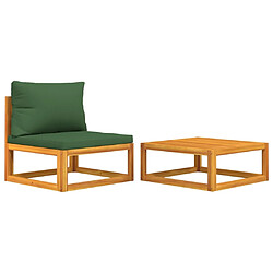 Maison Chic Salon de jardin avec coussins 2 pcs | Ensemble de Table et chaises | Mobilier d'Extérieur bois massif acacia -GKD93041