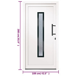 vidaXL Porte d'entrée Blanc 108x208 cm PVC pas cher