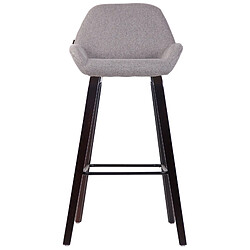 Decoshop26 Tabouret de bar chaise haute x 1 avec repose-pieds design moderne en tissu gris pied en bois couleur noyer 10_0005285