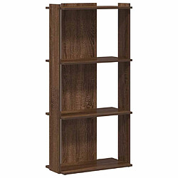 vidaXL Bibliothèque 3 niveaux chêne marron 60x30x120cm bois ingénierie