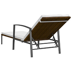 Helloshop26 Lot de 2 transats chaise longue bain de soleil lit de jardin terrasse meuble d'extérieur avec table résine tressée marron 02_0012129 pas cher