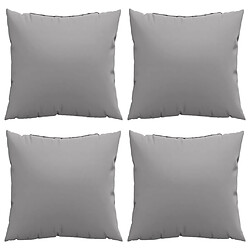 Avis vidaXL Coussins de canapé lot de 4 gris 50x50 cm tissu