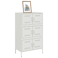 Avis vidaXL Buffet haut blanc 68x39x113 cm acier