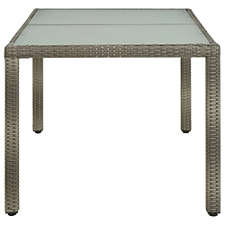 Avis Maison Chic Table de jardin | Table d'extérieur 150x90x75 cm Verre trempé et poly rotin Gris -GKD57890