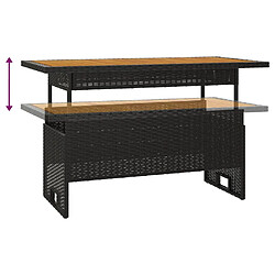 Acheter vidaXL Table de jardin noir 100x50x43/63 cm acacia et résine tressée