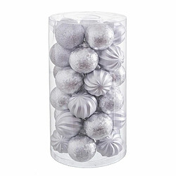 BigBuy Christmas Boules de Noël Argenté Plastique 6 x 6 x 6 cm (30 Unités)