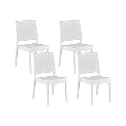 Beliani Chaise de jardin FOSSANO Matière synthétique Blanc