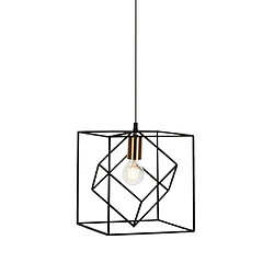 Brilliant (Lighting) TYCHO-Suspension Métal Cubique 25cm Noir Brilliant