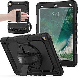 Coque en TPU sangle combinée avec sangle tout noir pour votre Apple iPad Air 10.5 pouces (2019)/Pro 10.5 pouces (2017)