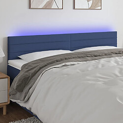 Maison Chic Tête de lit scandinave à LED,meuble de chambre Bleu 160x5x78/88 cm Tissu -MN29823