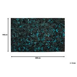 Beliani Tapis en cuir marron et turquoise 140 x 200 cm ATALAN