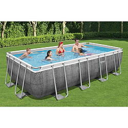 Avis Bestway Piscine tubulaire rectangle power steel 5.49 x 2.74 x h.1.22 m - motif rotin gris