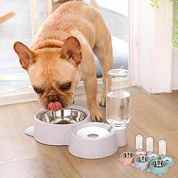 Universal Animaux de compagnie double bol alimentation automatique éleveur eau fontaine sans bouche humide distributeur pour chiens et chats