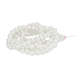 Avizar Bijou de Téléphone Bracelet à Perles 110cm Collection Perla Blanc