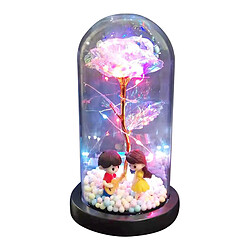 Galaxy Rose Flowers Forever Rose Lumière LED Colorée Dans Un Style De Dôme En Verre pas cher