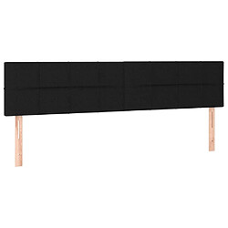 Maison Chic Lot de 2 Têtes de lit design pour chambre - Décoration de lit Noir 80x5x78/88 cm Tissu -MN17930