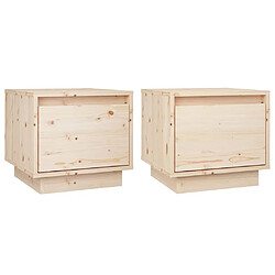 Maison Chic Lot de 2 Tables de chevet,Table de nuit,Table d'appoint pour salon 35x34x32 cm Bois de pin solide -MN84461