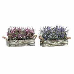 Plante décorative DKD Home Decor 30 x 12 x 21 cm Bois Lila Polyéthylène Fuchsia (2 Unités)