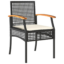 Avis Maison Chic Ensemble à manger d'extérieur 7 pcs avec coussins,Salon de jardin,Mobilier de jardin Noir Résine tressée -GKD536564