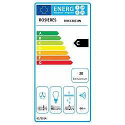 Hotte visière 60cm 380m3/h silver - rhc638/1ingg - ROSIERES