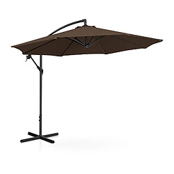 Helloshop26 Parasol déporté rond diamètre 300 cm inclinable marron 14_0007596