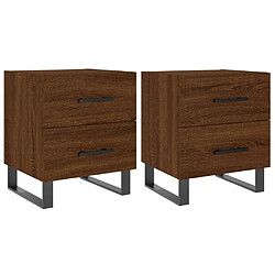 Maison Chic Lot de 2 Tables de chevet - Tables de Nuit chêne marron 40x35x47,5 cm