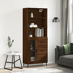 Maison Chic Buffet,Meuble de Rangement,commode pour salon,Cuisine Chêne marron 69,5x34x180 cm Bois d'ingénierie -MN33100