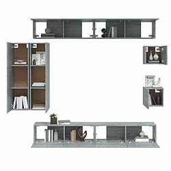 Acheter Maison Chic Ensemble de meubles TV 8 pcs | Banc TV Moderne pour salon | Meuble de Rangement - Sonoma gris Bois d'ingénierie -MN11447