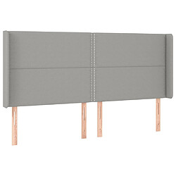 Avis Maison Chic Tête de lit scandinave à LED,meuble de chambre Gris clair 203x16x118/128 cm Tissu -MN89226